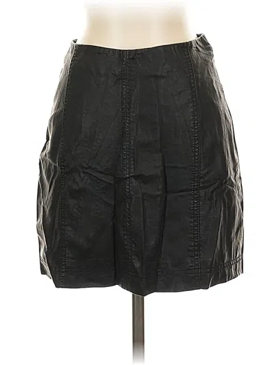 Pre-owned Free People Faux Leather Skirt In Black