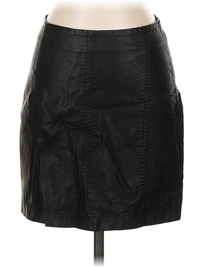 Pre-owned Free People Faux Leather Skirt In Black