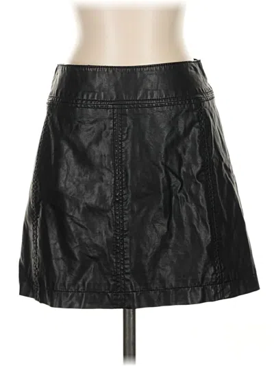 Pre-owned Free People Faux Leather Skirt In Black