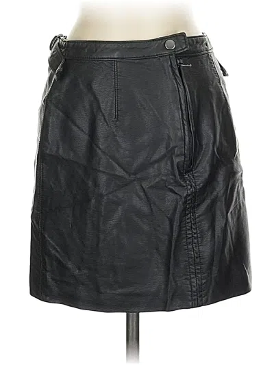 Pre-owned Free People Faux Leather Skirt In Black