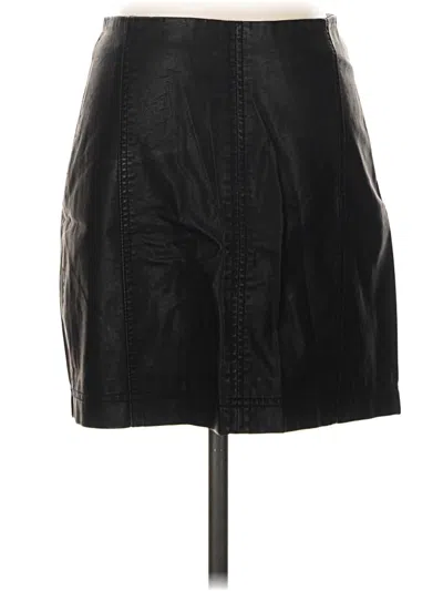 Pre-owned Free People Faux Leather Skirt In Black