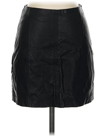 Pre-owned Free People Faux Leather Skirt In Black