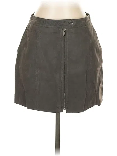 Pre-owned Free People Faux Leather Skirt In Gray