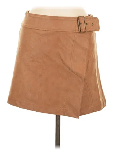 Pre-owned Free People Faux Leather Skirt In Tan