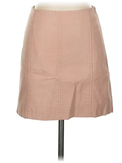 Pre-owned Free People Faux Leather Skirt In Tan