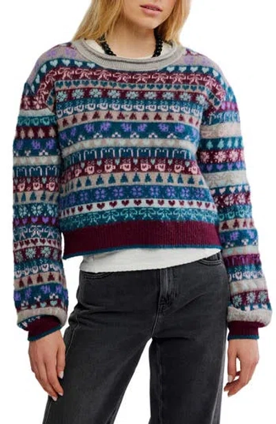 Free People Favorite Things Mixed Print Wool Blend Sweater In Multi