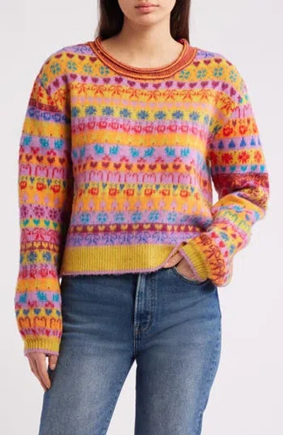 Free People Favorite Things Long Sleeve Sweater In Bright Confetti Combo In Multi