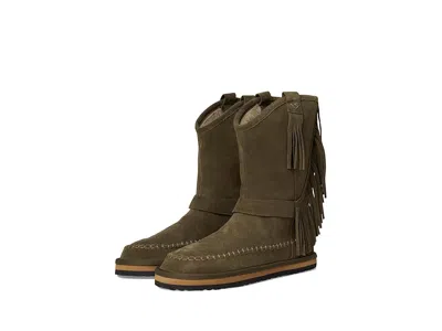 Free People Faye Fringe Pull-on Boots In Green