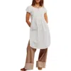 Free People Fayre Puff Sleeve Cotton & Linen Tunic Top In White
