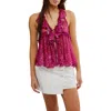 Free People Fearless Ruffle Racerback Tank Top In Pink
