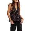 Free People Fearless Ruffle Racerback Tank Top In Black