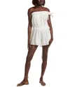 Free People Feelin' Fancy Strapless Cotton Romper In Ivory