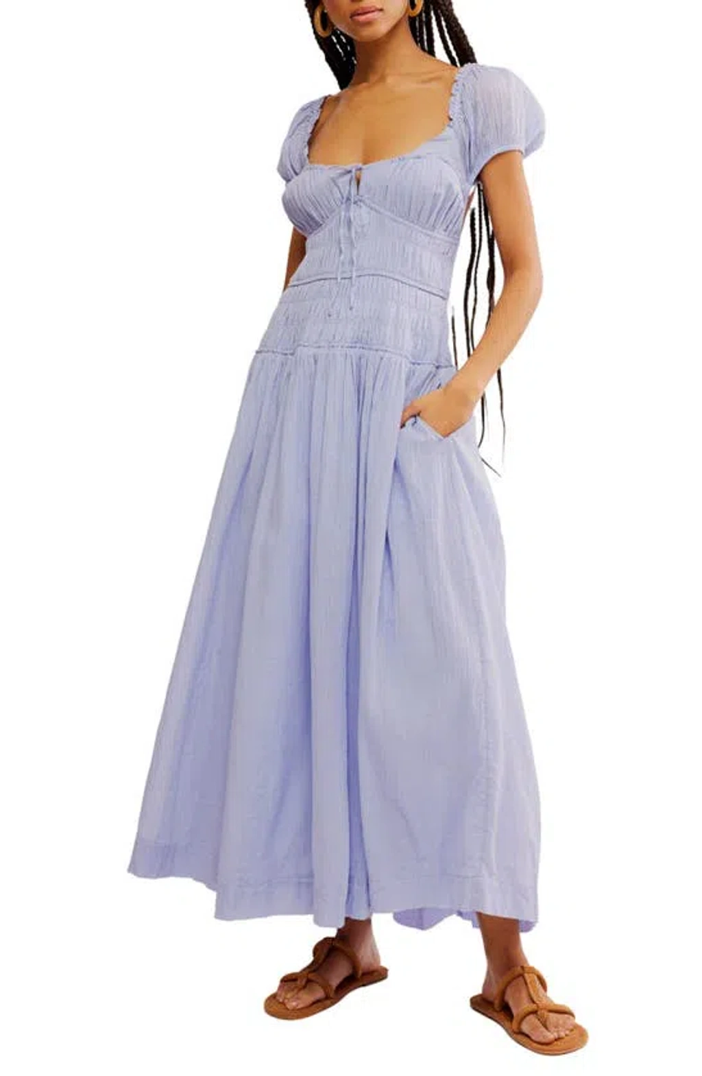 Free People Feeling Bonita Strappy Back Maxi Dress In Blue Heron | ModeSens