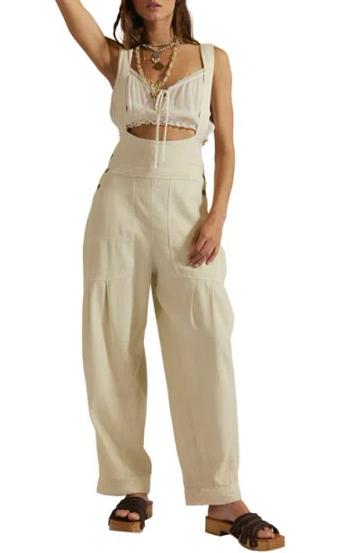 Free People Felix Tapered Overalls In White