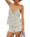 Free People Femme Fatale Printed Top In Ivory Combo