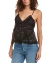 Free People Femme Fatale Floral Camisole In Black