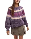 Free People Festive Frost Sweater In Blackberry Wine Comb