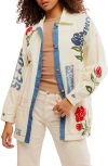 FREE PEOPLE FREE PEOPLE FIELD OF ROSES EMBROIDERED DENIM JACKET