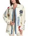 Free People Field Of Roses Jacket In White With Roses By The Dozen In Multi