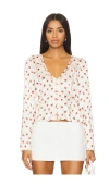 Free People Field Of Roses Top In Ivory Combo