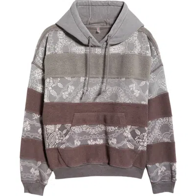 Free People Final Call Appliqué Graphic Hoodie In Gray