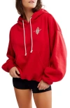 Free People Final Call Graphic Hoodie In Red