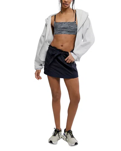 Free People Final Call Zip Up Hooded Sweatshirt In White