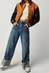 Free People Final Countdown Cuffed Low-rise Jeans In Multi