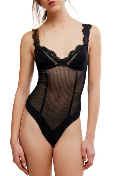 Free People Fiona Bodysuit In Black