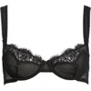 Free People Fiona Underwire Lace Demi Bra In Black