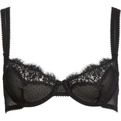 Free People Fiona Underwire Lace Demi Bra In Black
