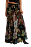 Free People Fioritura Sequin Floral Sheer Maxi Skirt In Multi