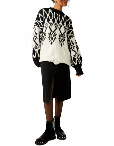 Free People Fireside Tunic Sweater In White