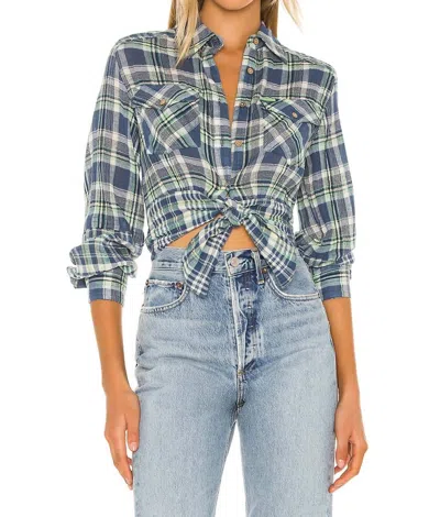 Free People First Bloom Plaid Shirt In Blue