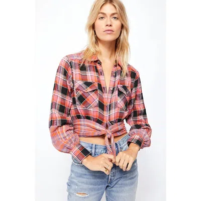 Free People First Bloom Plaid Shirt In Red In Multi