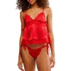 Free People First Blush Cami Panties Set In Red