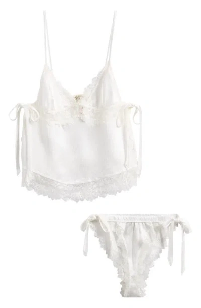 Free People First Blush Camisole & Panty Set In Star White