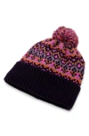 Free People First Frost Fair Isle Beanie In Navy