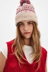 Free People First Frost Fairisle Pom Beanie In Ivory