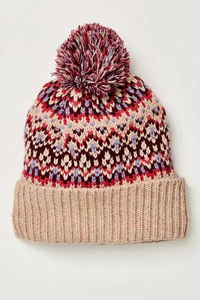 FREE PEOPLE FIRST FROST FAIRISLE POM HAT IN IVORY