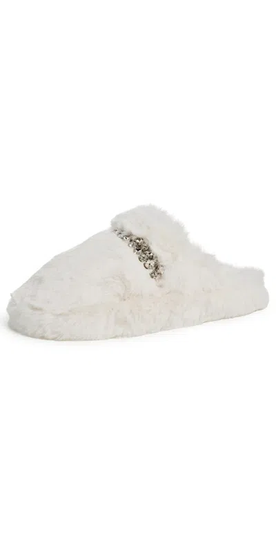 Free People First Frost Faux Fur Slippers Snow In White