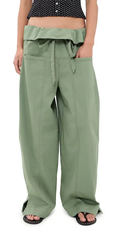 Free People Fisherman Pants Mistletoe In Green