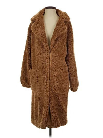 Pre-owned Free People Fleece Jacket In Brown