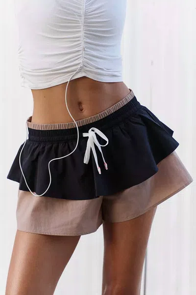 Free People Flex It Shorts In Black Combo In Multi