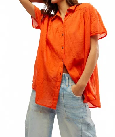 Free People Float Away Shirt In Zesty In Red