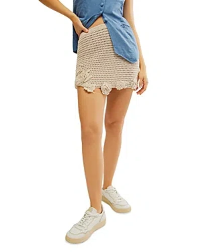 Free People Flora Crocheted Mini Skirt In Natural