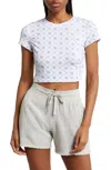 Free People Floral Baby Tee In Ivory Combo In White