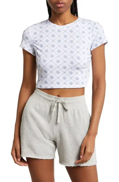Free People Floral Baby Tee In Ivory Combo In White