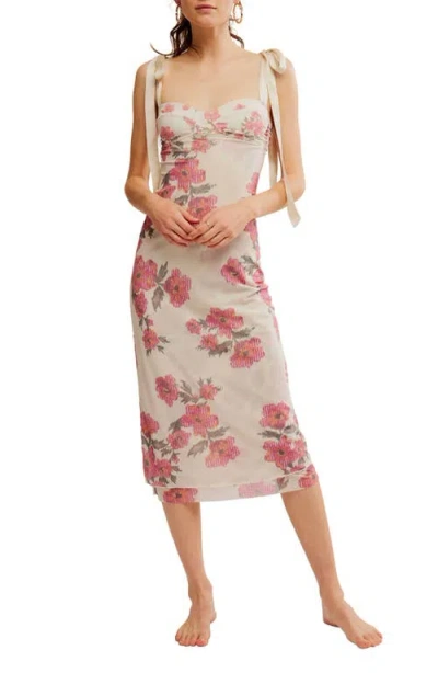 FREE PEOPLE FREE PEOPLE FLORAL LAYERED MESH SLIPDRESS