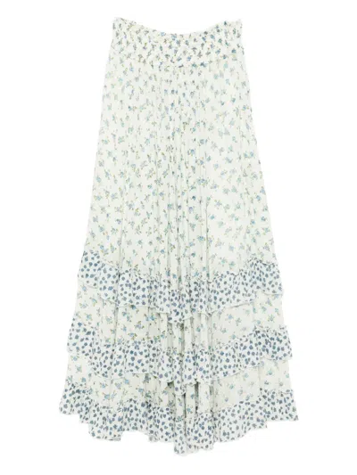 FREE PEOPLE FLORAL-PRINTED SKIRT